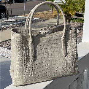 Nancy Gonzalez crocodile purse in grey